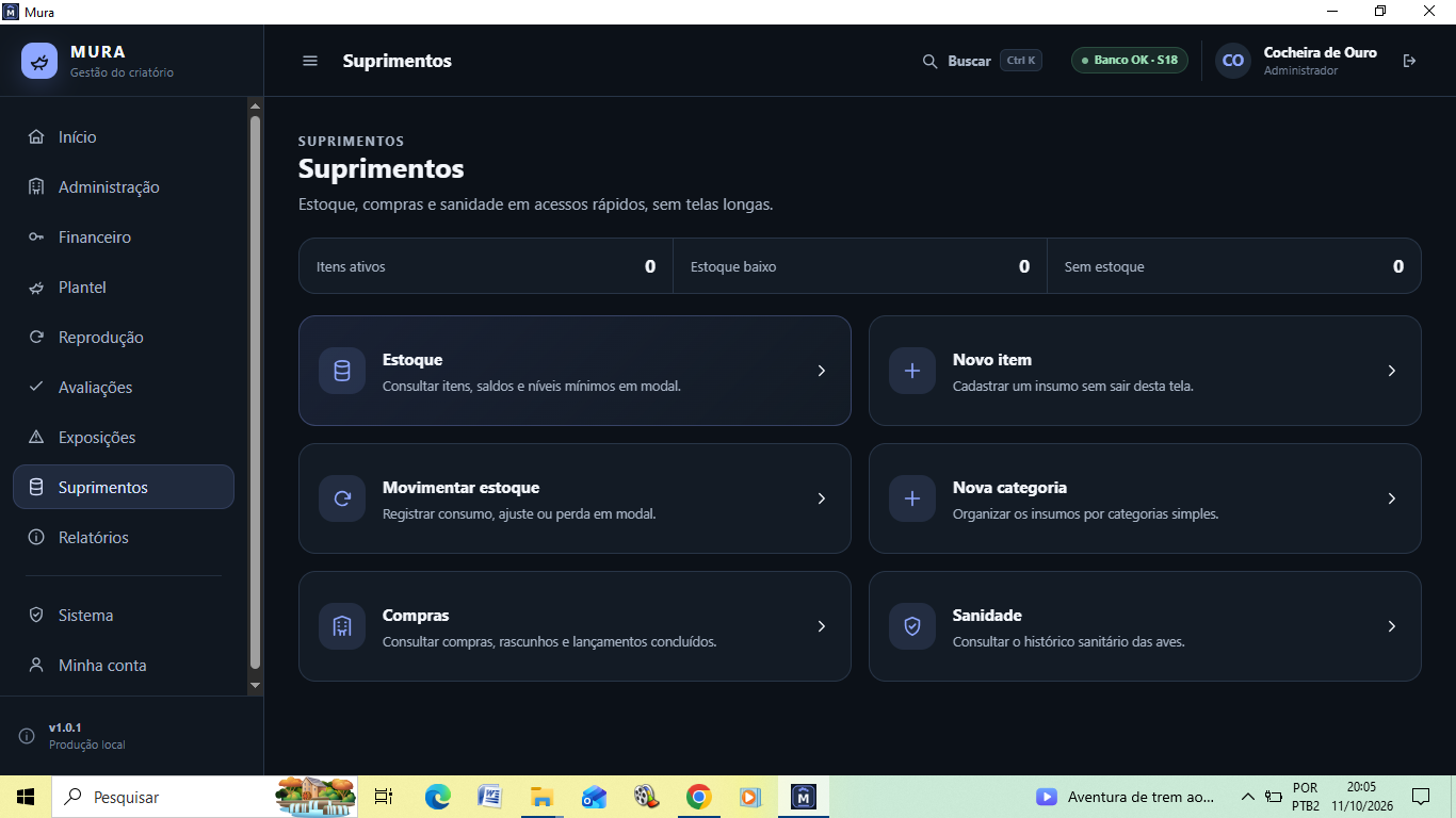 Painel de Suprimentos do Mura